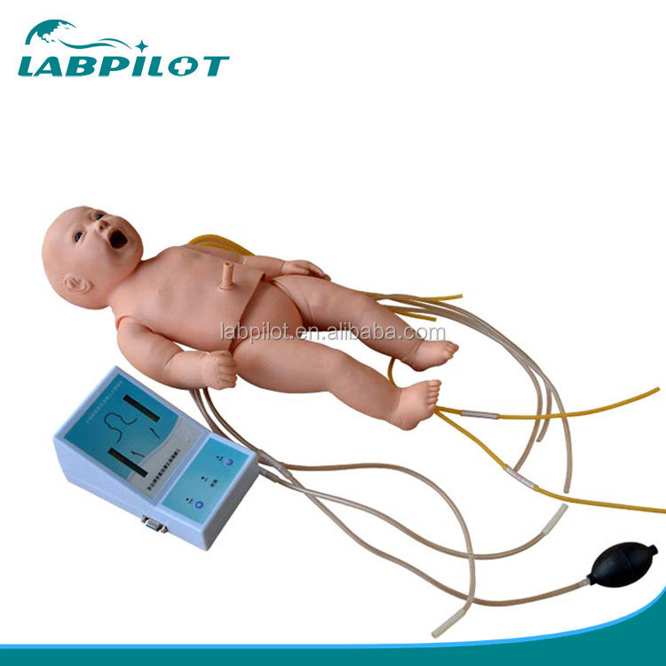 RCP neonatal e manequim de enfermagem para simulação de ELA pediátrica na ciência médica