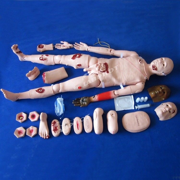 Manikino de enfermagem abrangente para tratamento de trauma e tratamento de feridas em tamanho humano